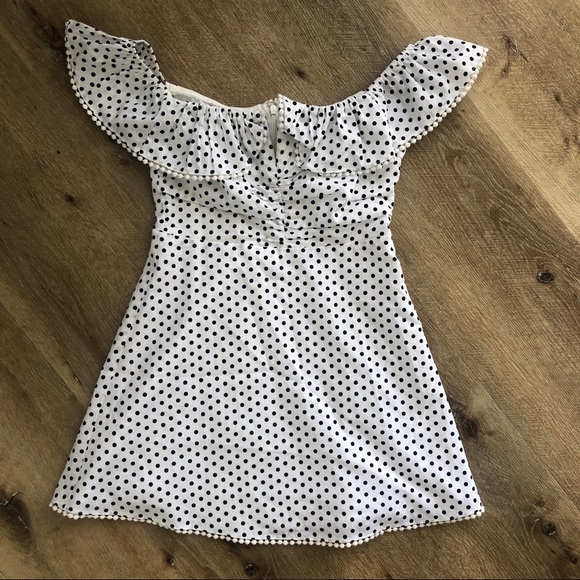 MAJORELLE Asher Dress in White Polka dot - Picture 4 of 6